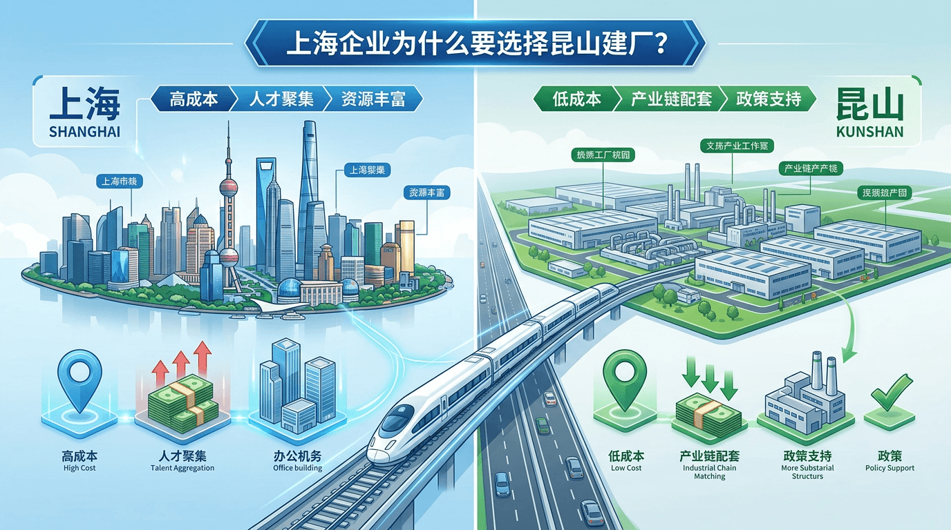 上海企业为什么要选择昆山建厂？成本对比分析